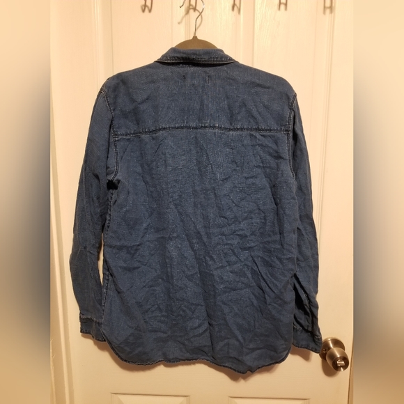 Madewell Long Sleeve shrit Blue Women's Size M - Picture 2 of 9
